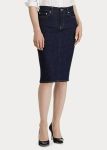 LDS04 LAUREN BY RALPH LAUREN DENIM SKIRT